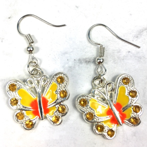 Jewelry - 3 for $15 Yellow Butterfly Dangle Earrings